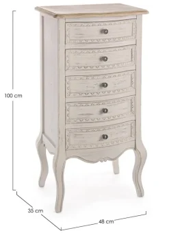 Bizzotto CASSETTIERA IN LEGNO 5 CASSETTI - CLARISSE