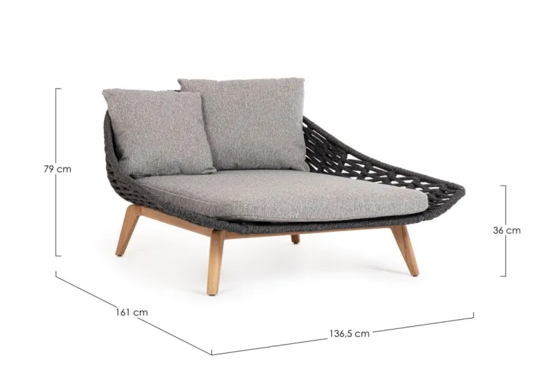 Outlet Bizzotto DAYBED C-C TAMIRES ANTRACITE