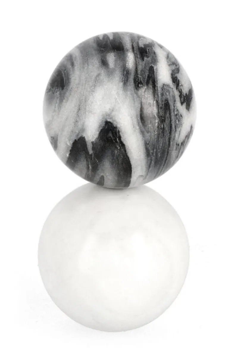 Clearance Bizzotto DECORAZ KANDY SFERE MARMO GRIG BIANC H18