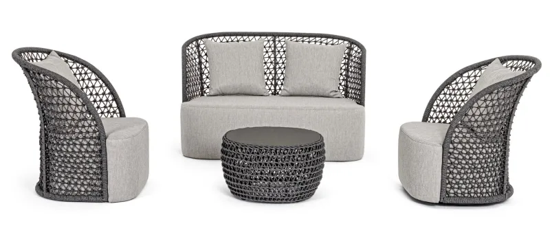 Discount Bizzotto DIVANO CON CUSCINI ANTRACITE - CUYEN