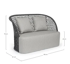 Discount Bizzotto DIVANO CON CUSCINI ANTRACITE - CUYEN