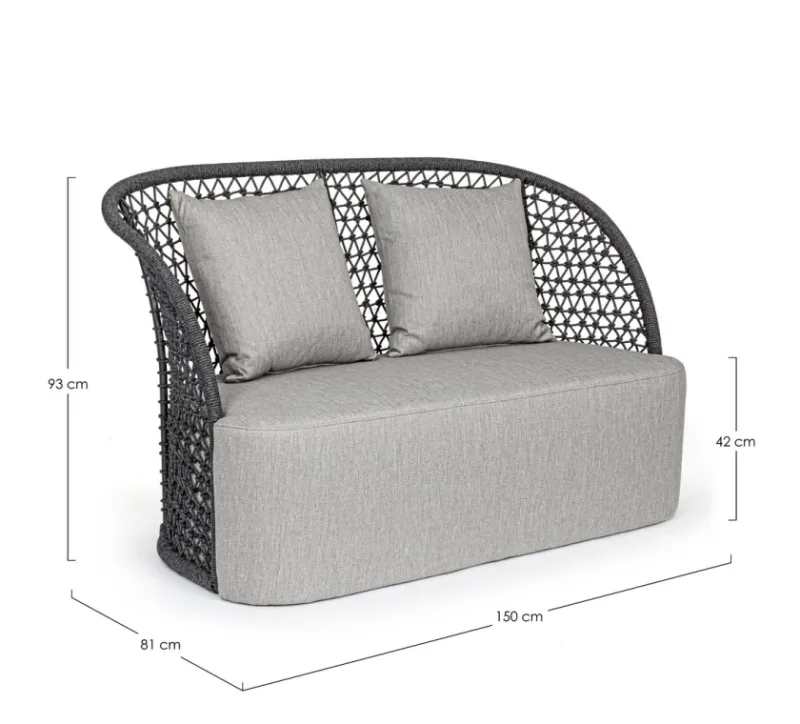 Discount Bizzotto DIVANO CON CUSCINI ANTRACITE - CUYEN