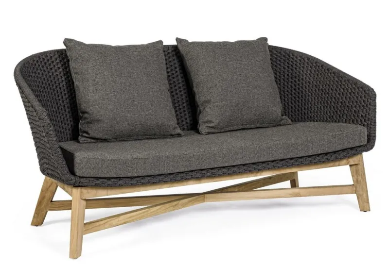 Best Bizzotto DIVANO IN CORDA PER ESTERNO ANTRACITE- COACHELLA