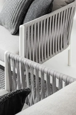 Clearance Bizzotto DIVANO IN CORDA PER ESTERNO BIANCO WG20 - FLORENCIA