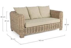 Bizzotto DIVANO IN FIBRE NATURALI 2 POSTI - FORTALEZA