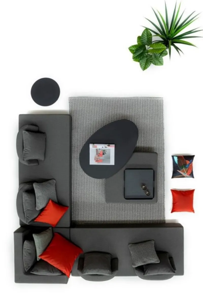 Hot Bizzotto DIVANO IN TESSUTO PER ESTERNO ANTRACITE - PIPER