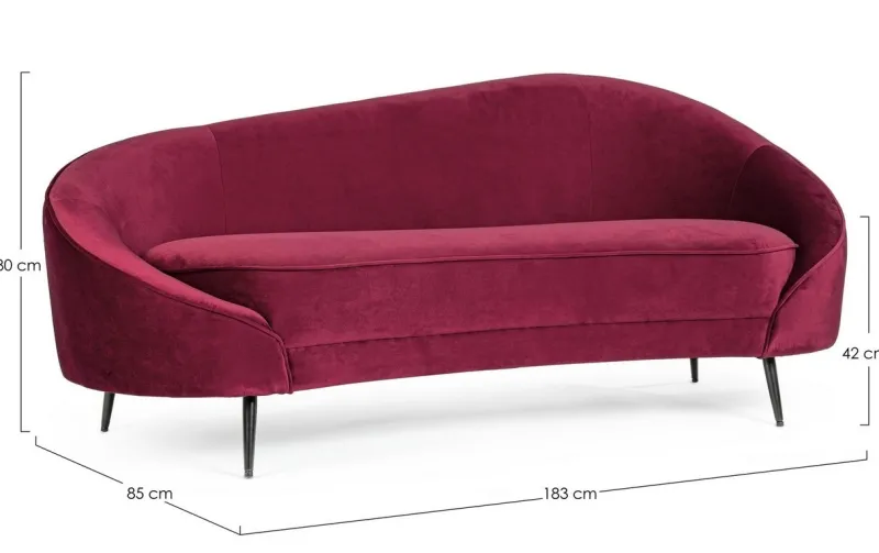 Best Bizzotto DIVANO IN VELLUTO COLOR WINE - SERAPHIN