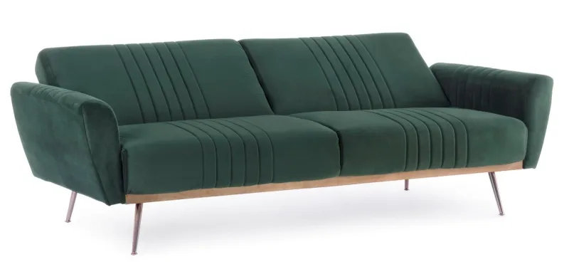 Clearance Bizzotto DIVANO LETTO IN VELLUTO VERDE SCURO - JOHNNY