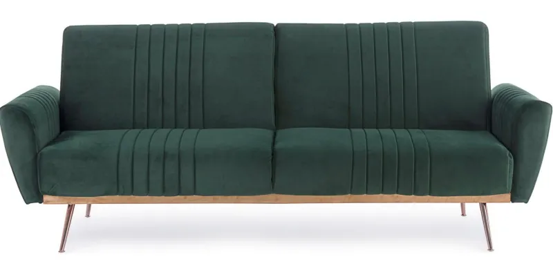 Clearance Bizzotto DIVANO LETTO IN VELLUTO VERDE SCURO - JOHNNY