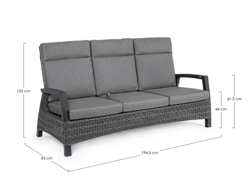 Hot Bizzotto DIVANO RECLINABILE IN ALLUMINIO ANTRACITE JX55 - BRITTON