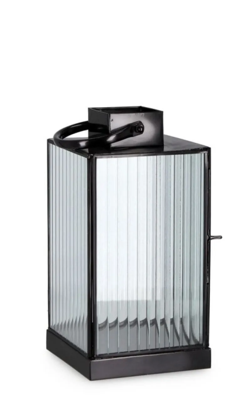 Online Bizzotto LANTERNA TEHRI 1M RIGHE TRASP NERO H27,5