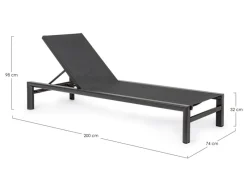 Sale Bizzotto LETTINO IN ALLUMINIO CON RUOTE ANTRACITE YK13 - SKIPPER NEW