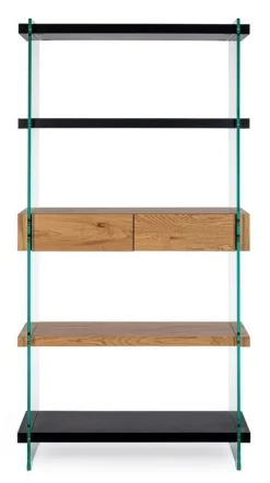 Bizzotto LIBRERIA 2 CASSETTI NERA - LINE WOOD