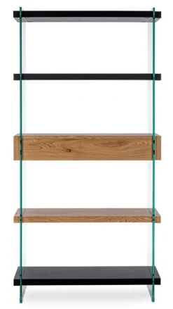 Bizzotto LIBRERIA 2 CASSETTI NERA - LINE WOOD