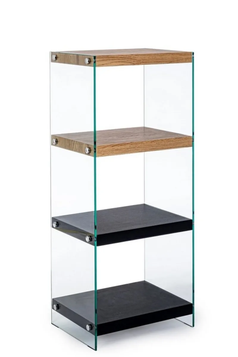 Discount Bizzotto LIBRERIA 4 PIANI NERA - LINE WOOD
