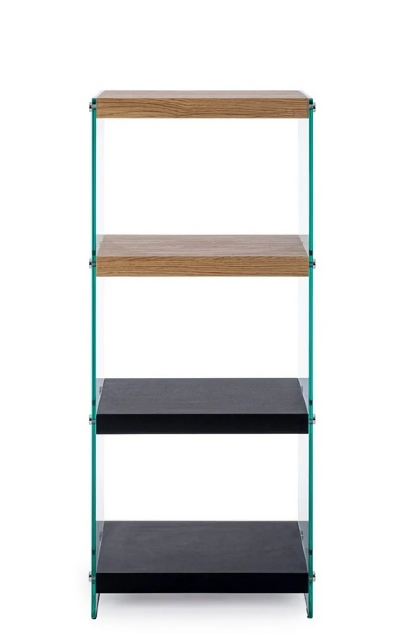Discount Bizzotto LIBRERIA 4 PIANI NERA - LINE WOOD
