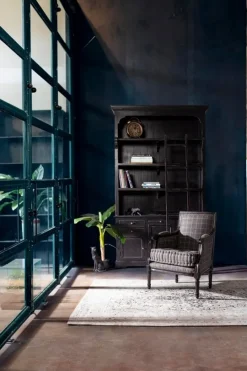 Clearance Bizzotto LIBRERIA IN LEGNO NERO - JEFFERSON