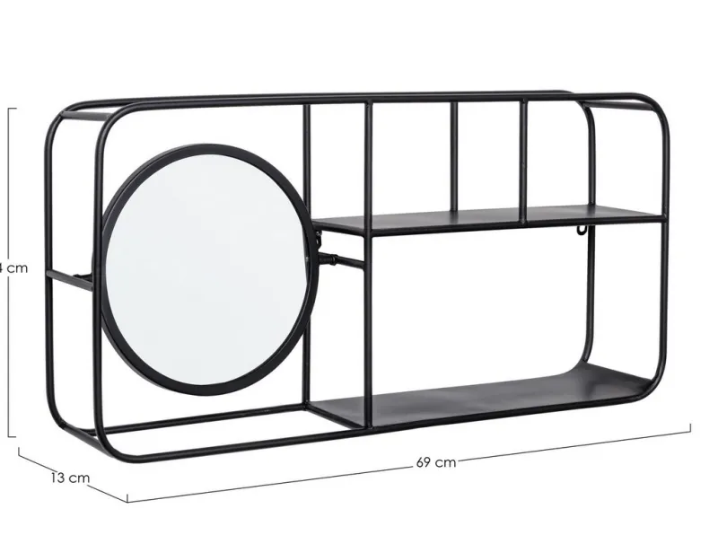 Outlet Bizzotto MENSOLA C-SPECCHIO NUCLEOS NERO