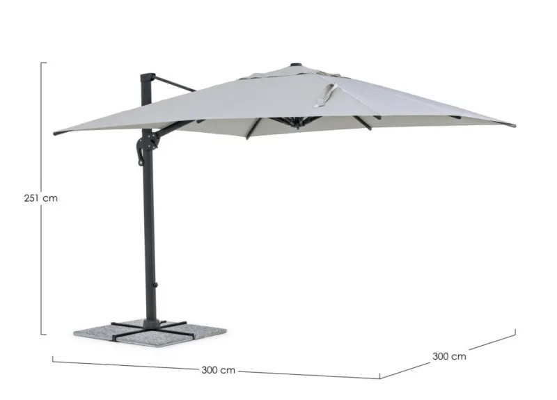 Hot Bizzotto OMBRELLONE BRACCIO IN ALLUMINIO 3X3 ANTRACITE - INES