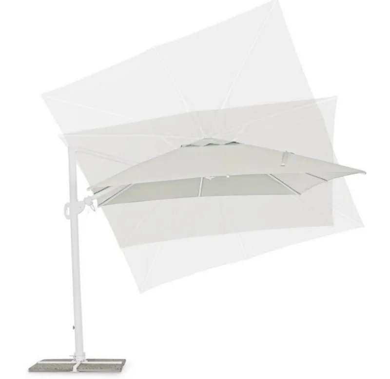 Discount Bizzotto OMBRELLONE BRACCIO IN ALLUMINIO 3X3 BIANCO - EDEN