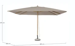 Hot Bizzotto OMBRELLONE IN ALLUMINIO 3X4 TORTORA - ECLIPSE