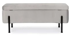 Clearance Bizzotto PANCA CONTENITORE IN VELLUTO GRIGIO CHIARO - IRINA