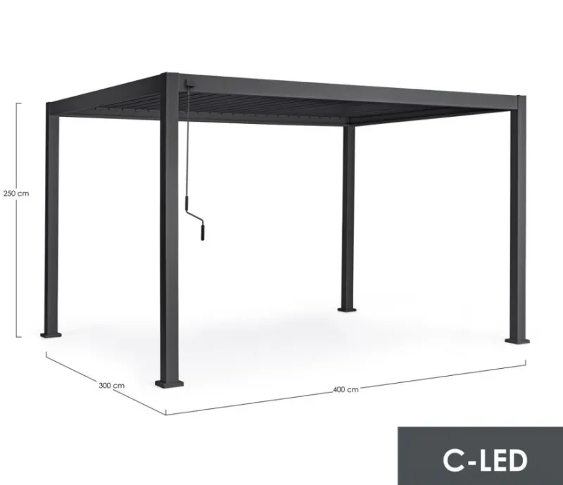 Sale Bizzotto PERGOLA OCEAN 3X4 ANTRACITE C-LED