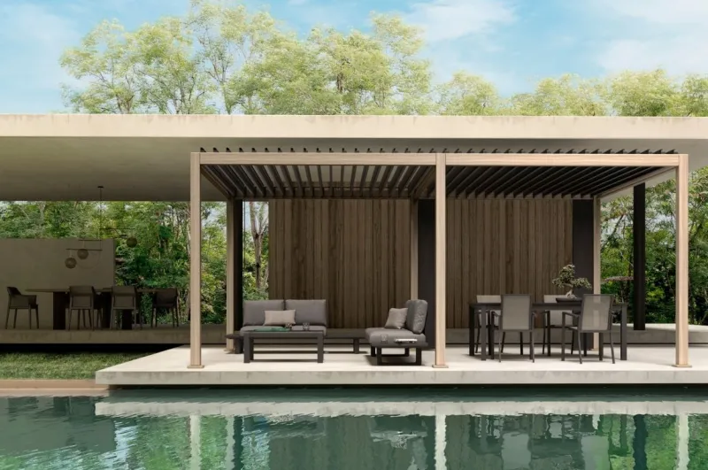 Hot Bizzotto PERGOLA OCEAN 3.6X6 NATURAL-ANTRACITE