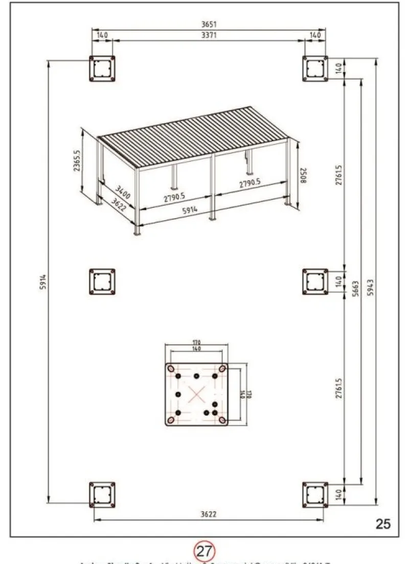 Hot Bizzotto PERGOLA OCEAN 3.6X6 NATURAL-ANTRACITE