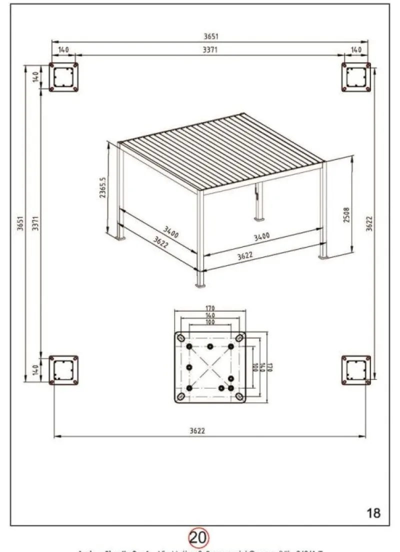Best Bizzotto PERGOLA OCEAN 3.6X3.6 NATURAL-ANTRACITE