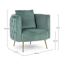 Online Bizzotto POLTRONA BLU TURCHESE - TENBURY