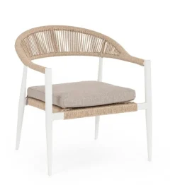 Outlet Bizzotto POLTRONA C-BR C-C JANDIA BIANCO/BEIGE