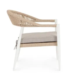 Outlet Bizzotto POLTRONA C-BR C-C JANDIA BIANCO/BEIGE