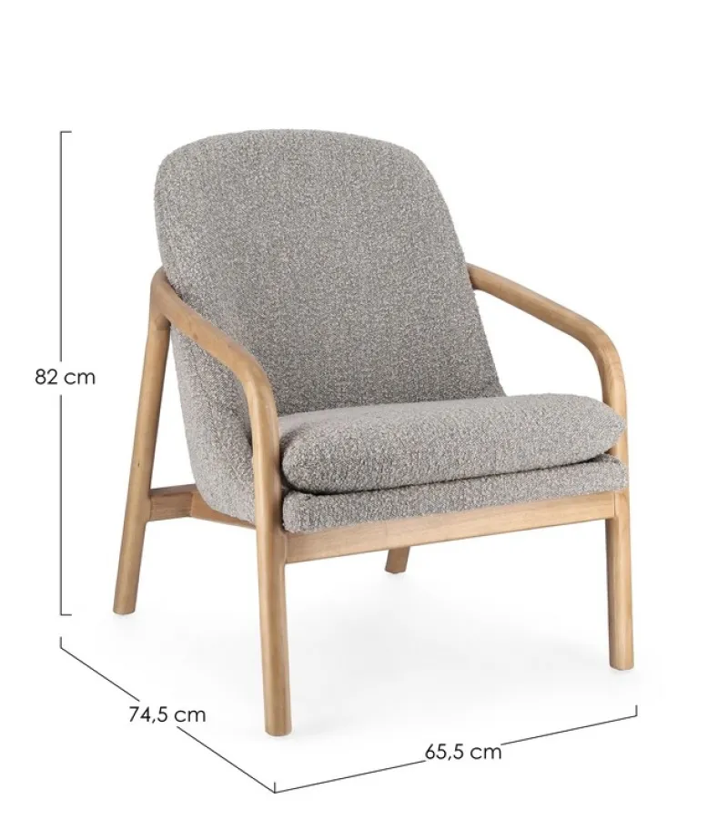 Bizzotto POLTRONA EFFETTO BOUCLE' STONE - ELAIDE