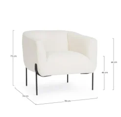 Hot Bizzotto POLTRONA EFFETTO BOUCLE' BIANCO - CLAUDINE