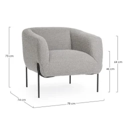 New Bizzotto POLTRONA EFFETTO BOUCLE' GRIGIO - CLAUDINE