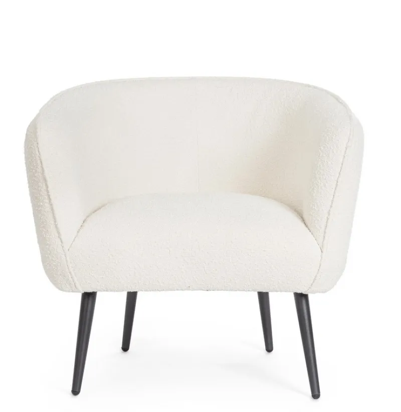 Outlet Bizzotto POLTRONA EFFETTO BOUCLE' BIANCO - AVRIL