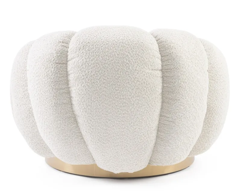 Outlet Bizzotto POLTRONA GIREVOLE EFFETTO BOUCLE' NATURALE - FLOREL