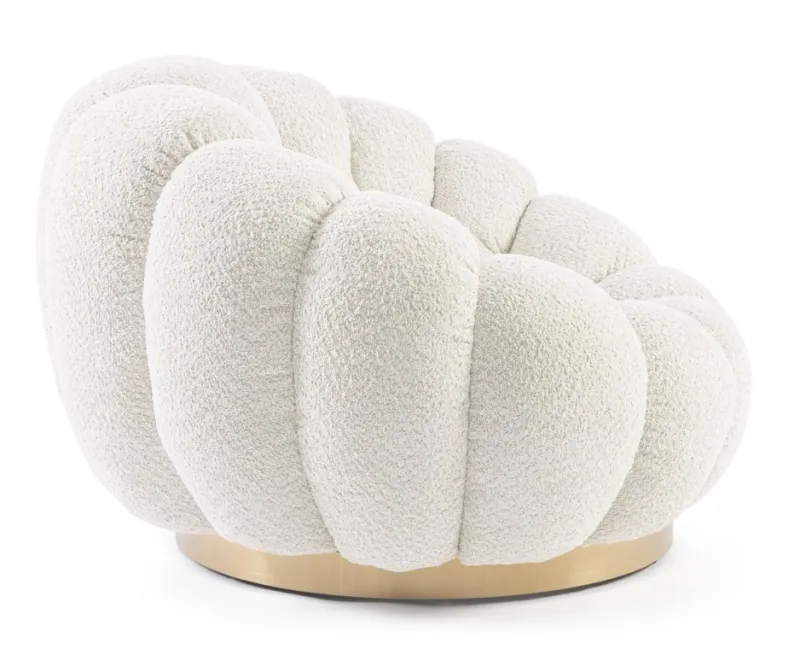 Outlet Bizzotto POLTRONA GIREVOLE EFFETTO BOUCLE' NATURALE - FLOREL