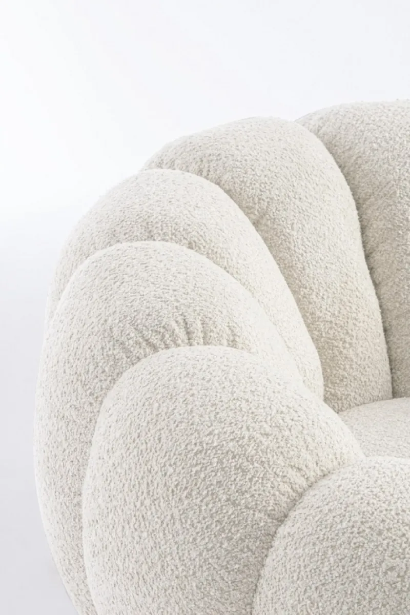 Outlet Bizzotto POLTRONA GIREVOLE EFFETTO BOUCLE' NATURALE - FLOREL