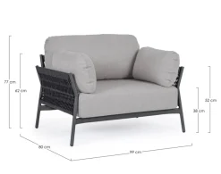 Best Bizzotto POLTRONA IN ALLUMINIO ANTRACITE QS22/GRAPHITE- PARDIS