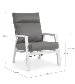 Outlet Bizzotto POLTRONA IN ALLUMINIO BIANCO JX11 - KLEDI