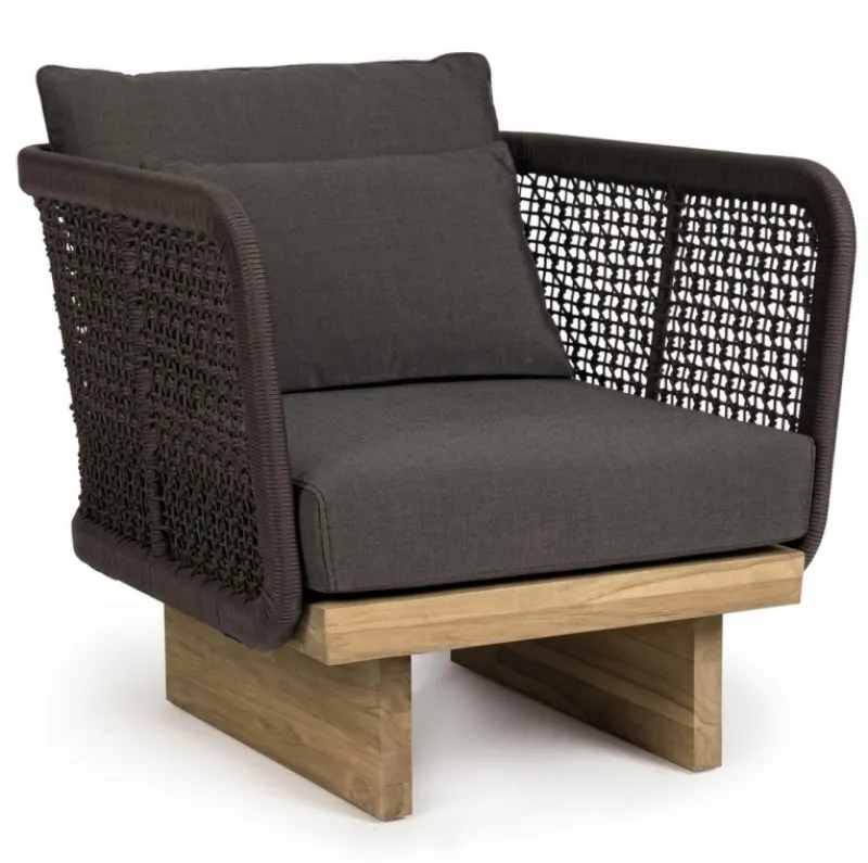 Clearance Bizzotto POLTRONA IN CORDA PER ESTERNO - XYLIA DARK