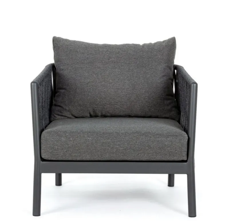 New Bizzotto POLTRONA IN CORDA PER ESTERNO ANTRACITE WG21 - FLORENCIA