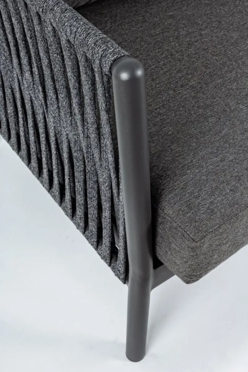 New Bizzotto POLTRONA IN CORDA PER ESTERNO ANTRACITE WG21 - FLORENCIA