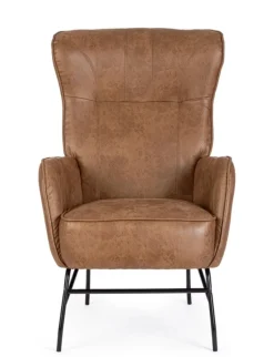 New Bizzotto POLTRONA IN ECOPELLE MARRONE - NASIRA