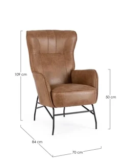 New Bizzotto POLTRONA IN ECOPELLE MARRONE - NASIRA