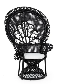 Outlet Bizzotto POLTRONA IN FIBRE NATURALI SFODERABILE NERO - PEACOCK