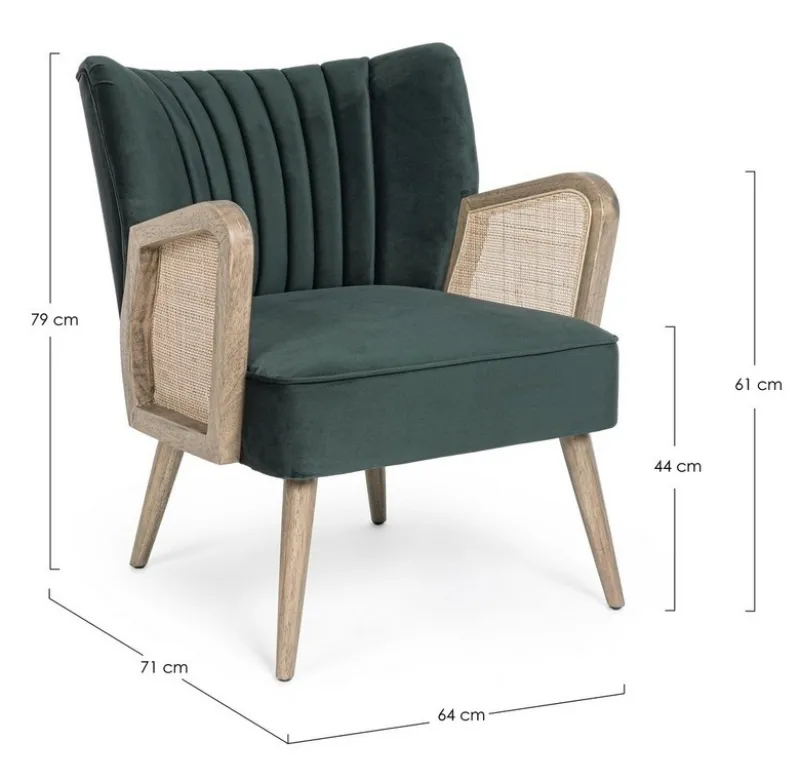 Bizzotto POLTRONA IN LEGNO VERDE - VIRNA