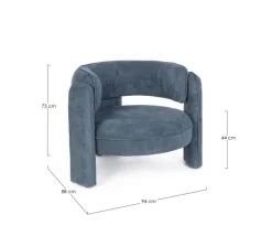 Sale Bizzotto POLTRONA IN TESSUTO BLU - AISHA